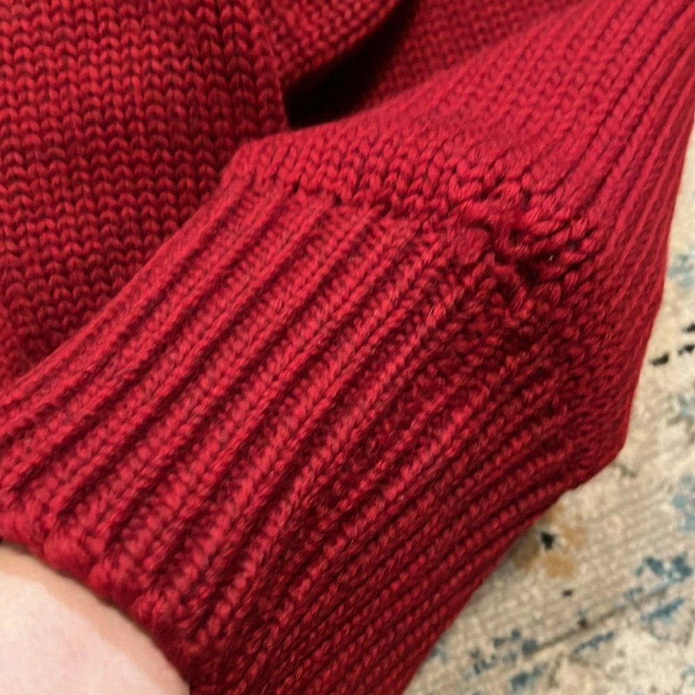 Vintage Thos. E Wilson & Co. Red V-Neck Heavy Sweater - Picture 15 of 16